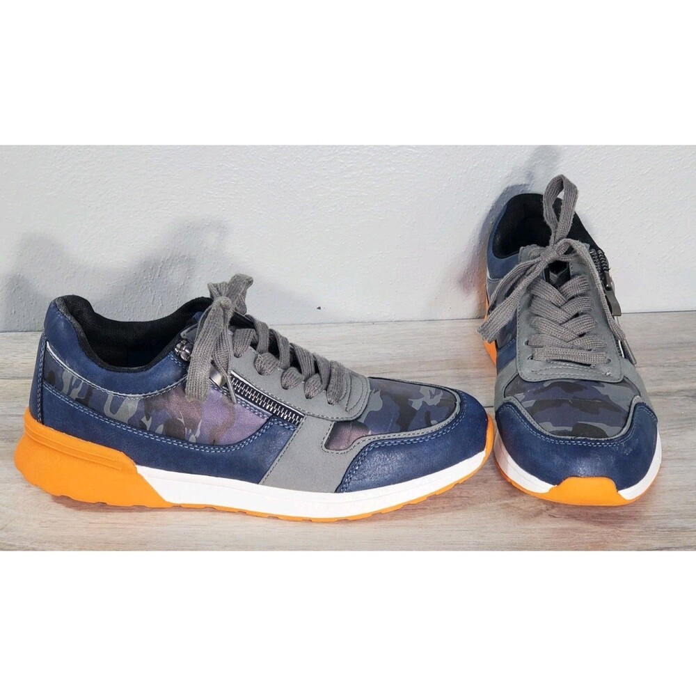 American Exchange Men's Bowen Sneaker Multicolor Zip/Lace up Low Top Sz 10